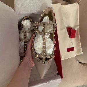 Valentino Rockstud Caged Ballet Flat